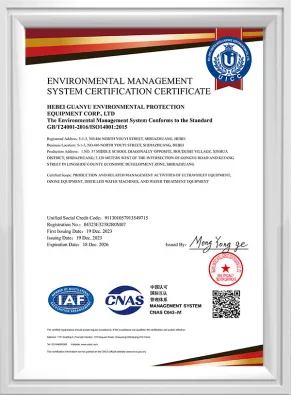 Environmental system certification