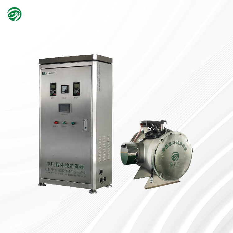 Medium pressure UV sterilizer for fitness pool