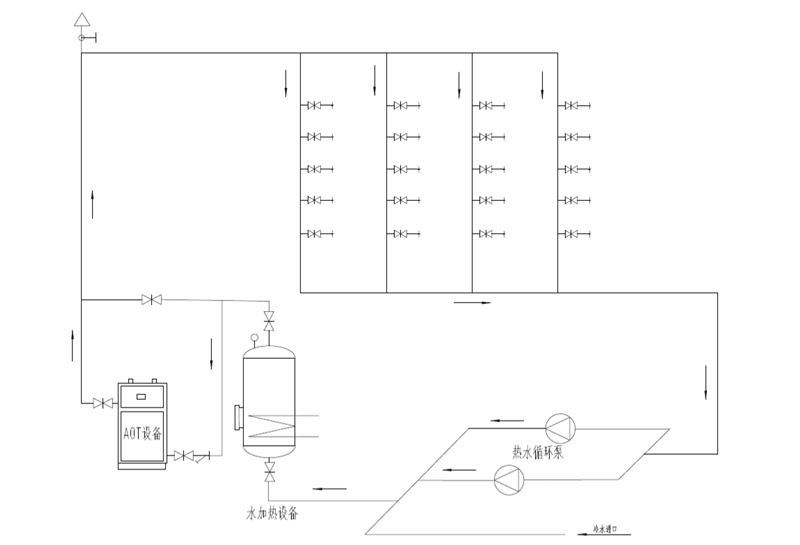 AOT UV photocatalytic oxidation for domestic hot water